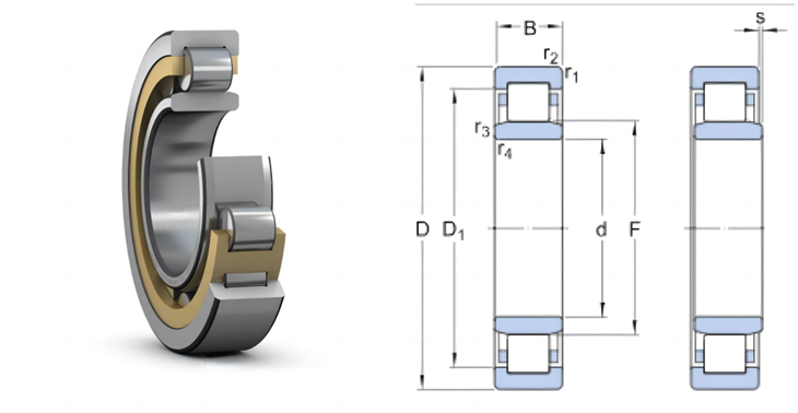 SKF NU 1056 ML/C3 - Single Row Cylindrical Roller Bearing